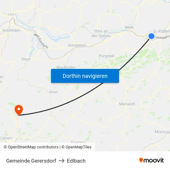 Gemeinde Gerersdorf to Edlbach map
