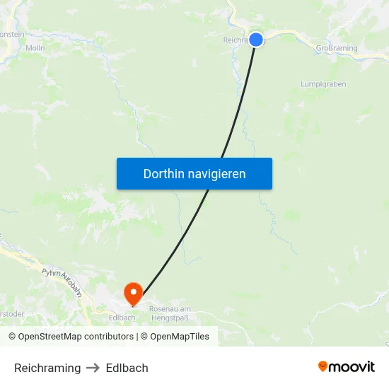 Reichraming to Edlbach map