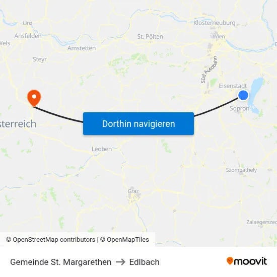 Gemeinde St. Margarethen to Edlbach map