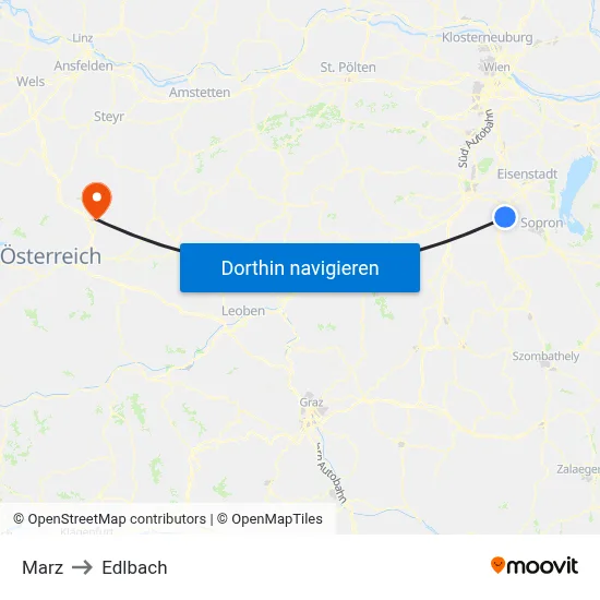 Marz to Edlbach map