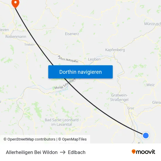 Allerheiligen Bei Wildon to Edlbach map