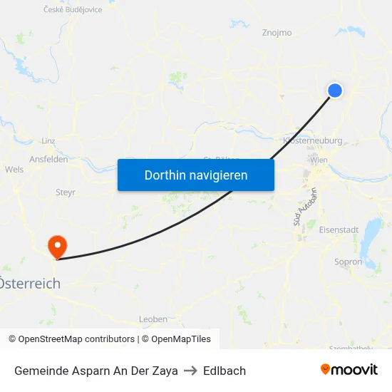 Gemeinde Asparn An Der Zaya to Edlbach map