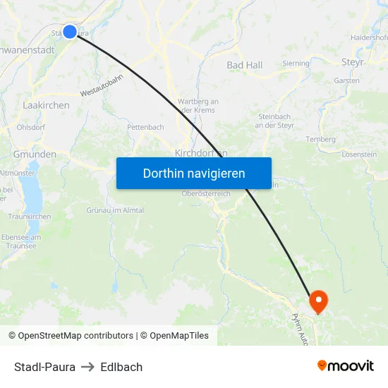Stadl-Paura to Edlbach map