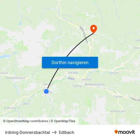 Irdning-Donnersbachtal to Edlbach map