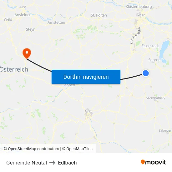 Gemeinde Neutal to Edlbach map
