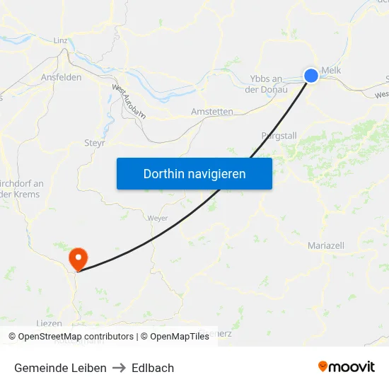 Gemeinde Leiben to Edlbach map