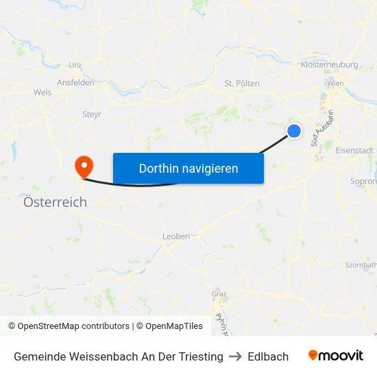 Gemeinde Weissenbach An Der Triesting to Edlbach map
