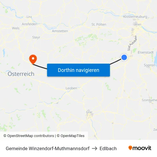 Gemeinde Winzendorf-Muthmannsdorf to Edlbach map