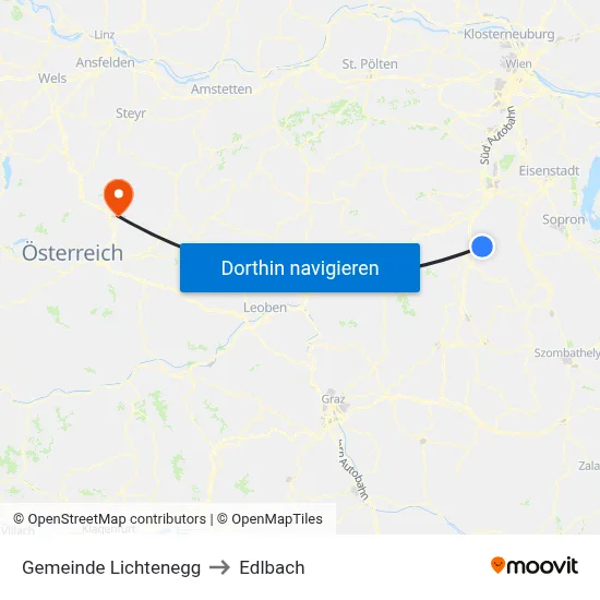 Gemeinde Lichtenegg to Edlbach map