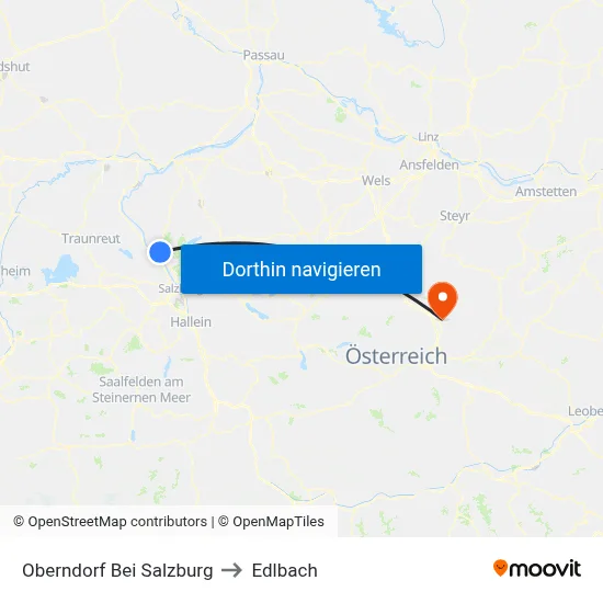 Oberndorf Bei Salzburg to Edlbach map