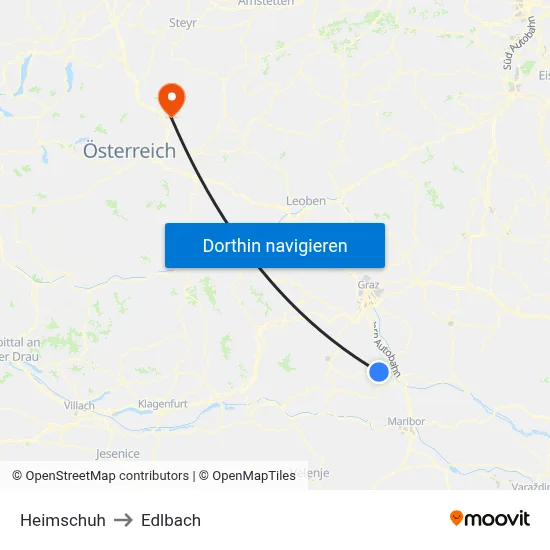 Heimschuh to Edlbach map