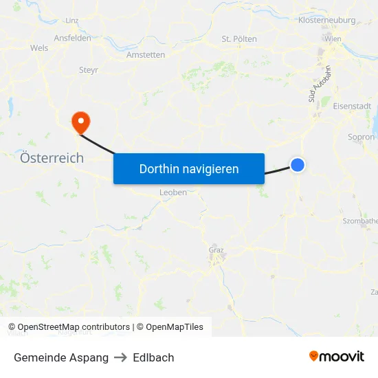 Gemeinde Aspang to Edlbach map