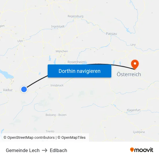 Gemeinde Lech to Edlbach map