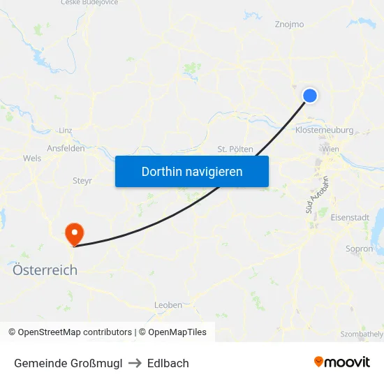 Gemeinde Großmugl to Edlbach map