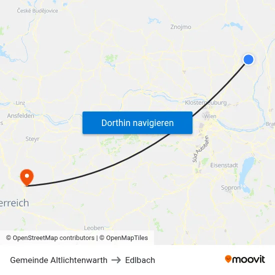 Gemeinde Altlichtenwarth to Edlbach map