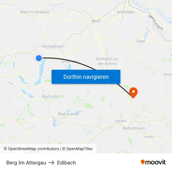 Berg Im Attergau to Edlbach map