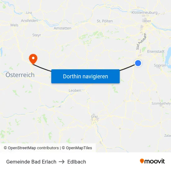 Gemeinde Bad Erlach to Edlbach map