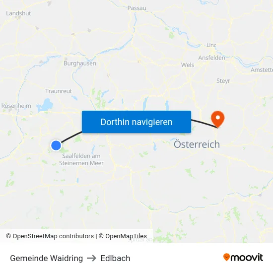 Gemeinde Waidring to Edlbach map