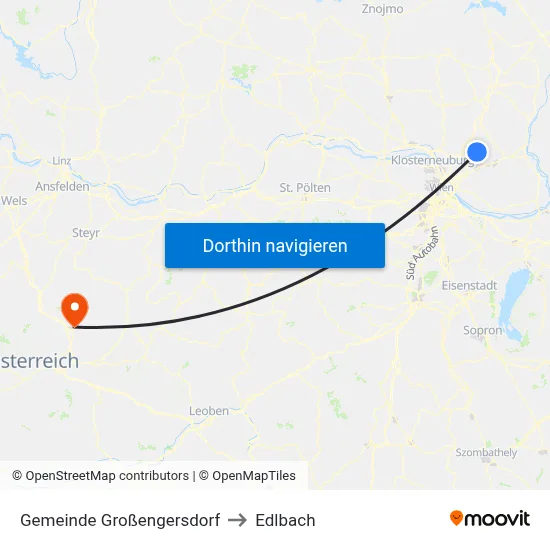 Gemeinde Großengersdorf to Edlbach map