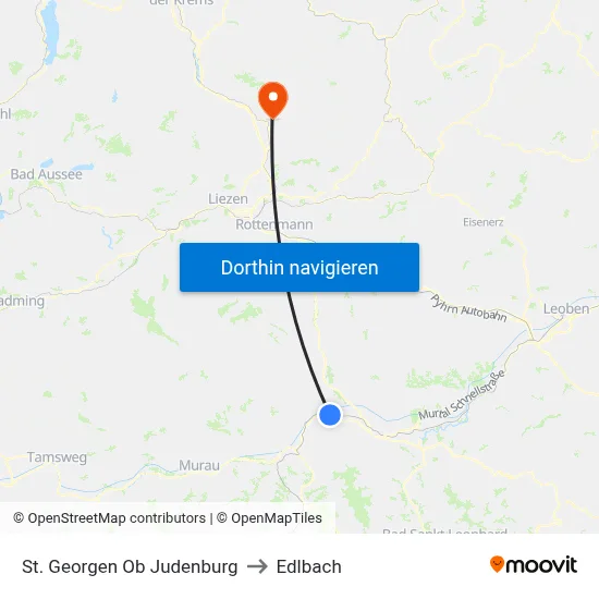 St. Georgen Ob Judenburg to Edlbach map
