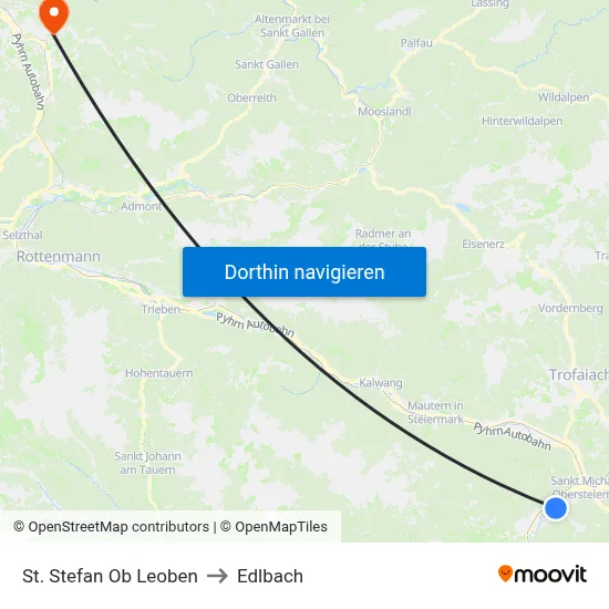 St. Stefan Ob Leoben to Edlbach map