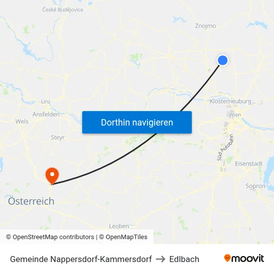 Gemeinde Nappersdorf-Kammersdorf to Edlbach map