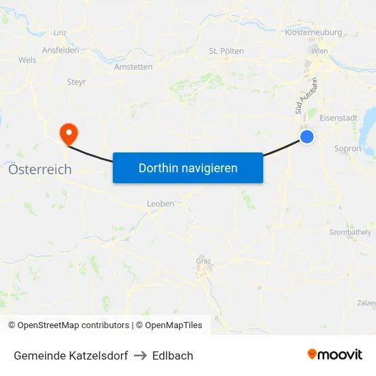 Gemeinde Katzelsdorf to Edlbach map