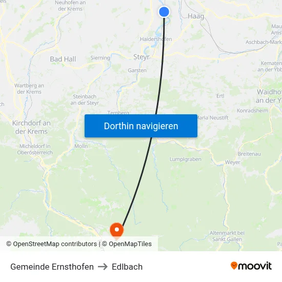Gemeinde Ernsthofen to Edlbach map