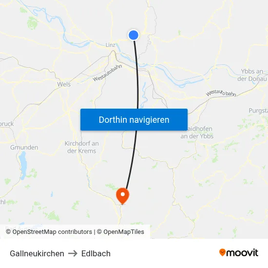 Gallneukirchen to Edlbach map