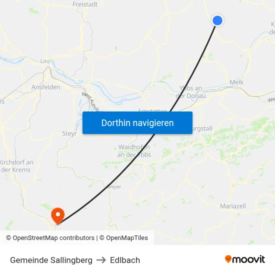 Gemeinde Sallingberg to Edlbach map