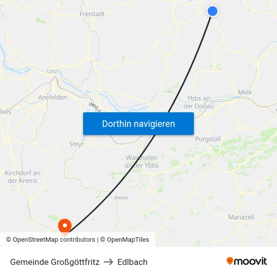 Gemeinde Großgöttfritz to Edlbach map