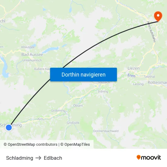 Schladming to Edlbach map