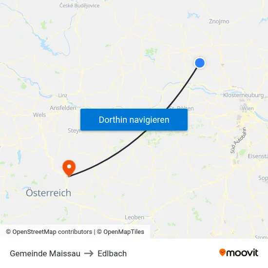 Gemeinde Maissau to Edlbach map