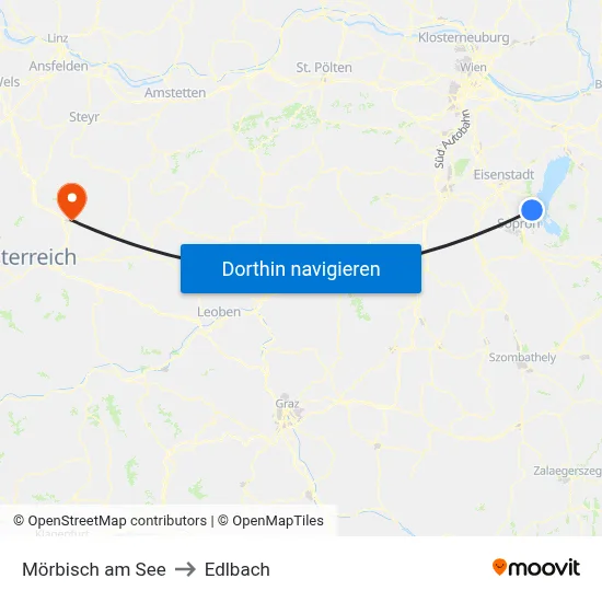Mörbisch am See to Edlbach map