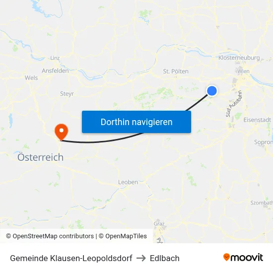 Gemeinde Klausen-Leopoldsdorf to Edlbach map