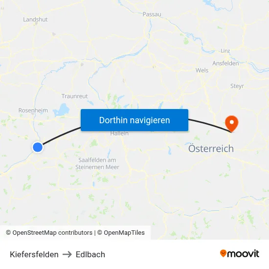 Kiefersfelden to Edlbach map