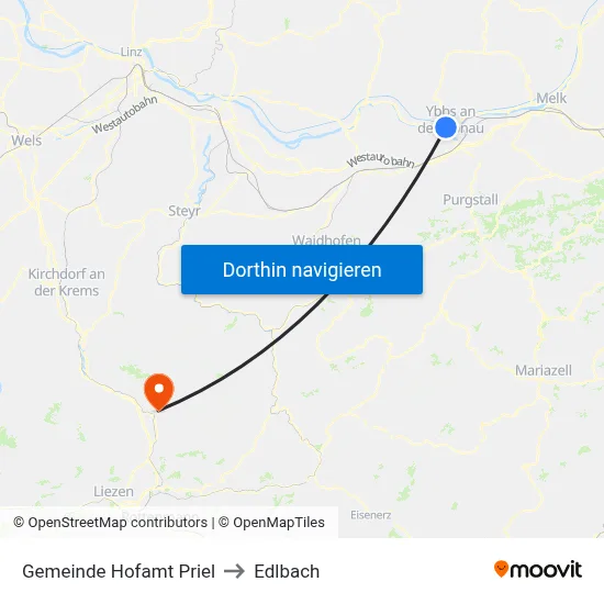 Gemeinde Hofamt Priel to Edlbach map
