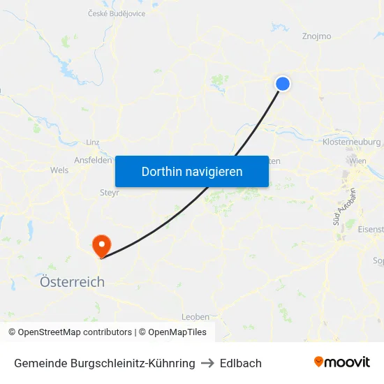 Gemeinde Burgschleinitz-Kühnring to Edlbach map