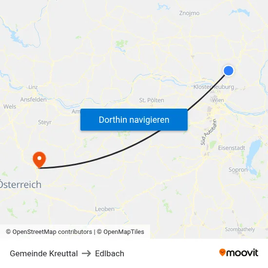 Gemeinde Kreuttal to Edlbach map