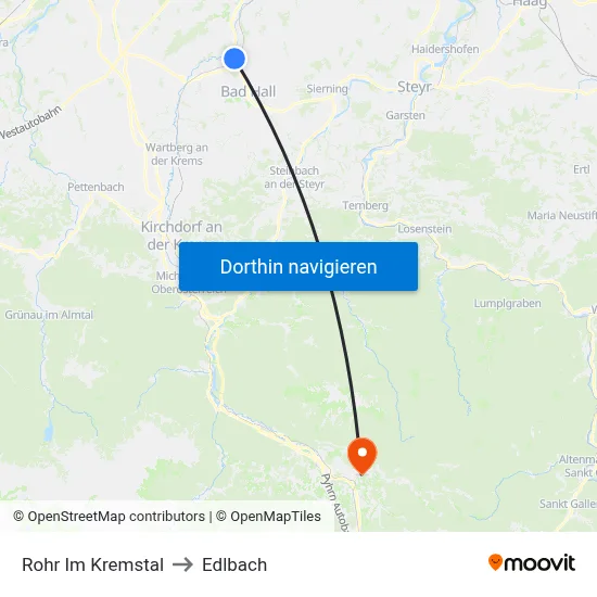 Rohr Im Kremstal to Edlbach map