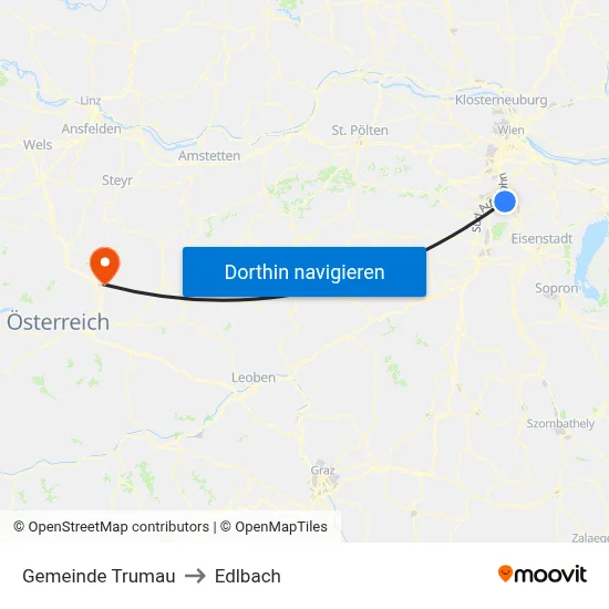 Gemeinde Trumau to Edlbach map