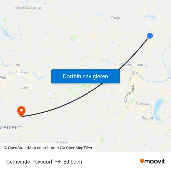 Gemeinde Poysdorf to Edlbach map