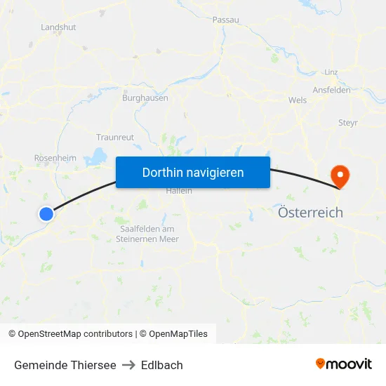 Gemeinde Thiersee to Edlbach map