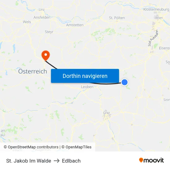 St. Jakob Im Walde to Edlbach map