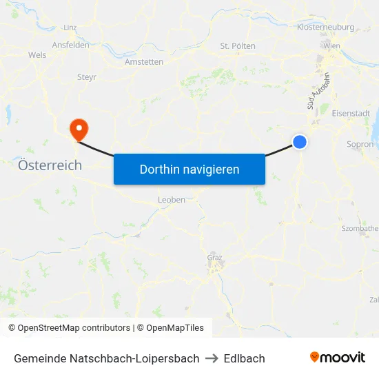 Gemeinde Natschbach-Loipersbach to Edlbach map