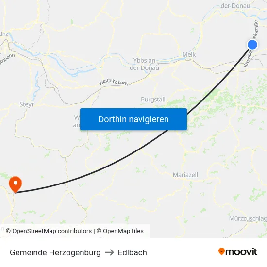 Gemeinde Herzogenburg to Edlbach map
