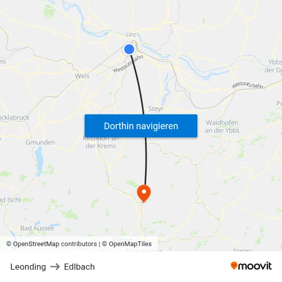 Leonding to Edlbach map