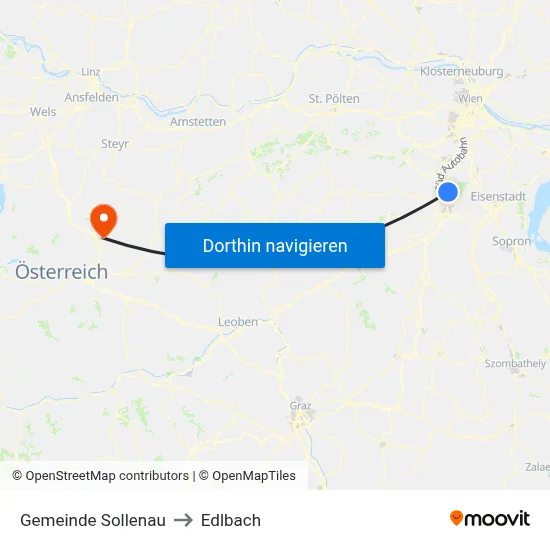 Gemeinde Sollenau to Edlbach map