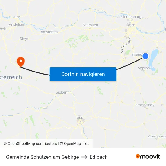 Gemeinde Schützen am Gebirge to Edlbach map