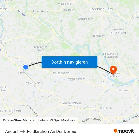 Andorf to Feldkirchen An Der Donau map